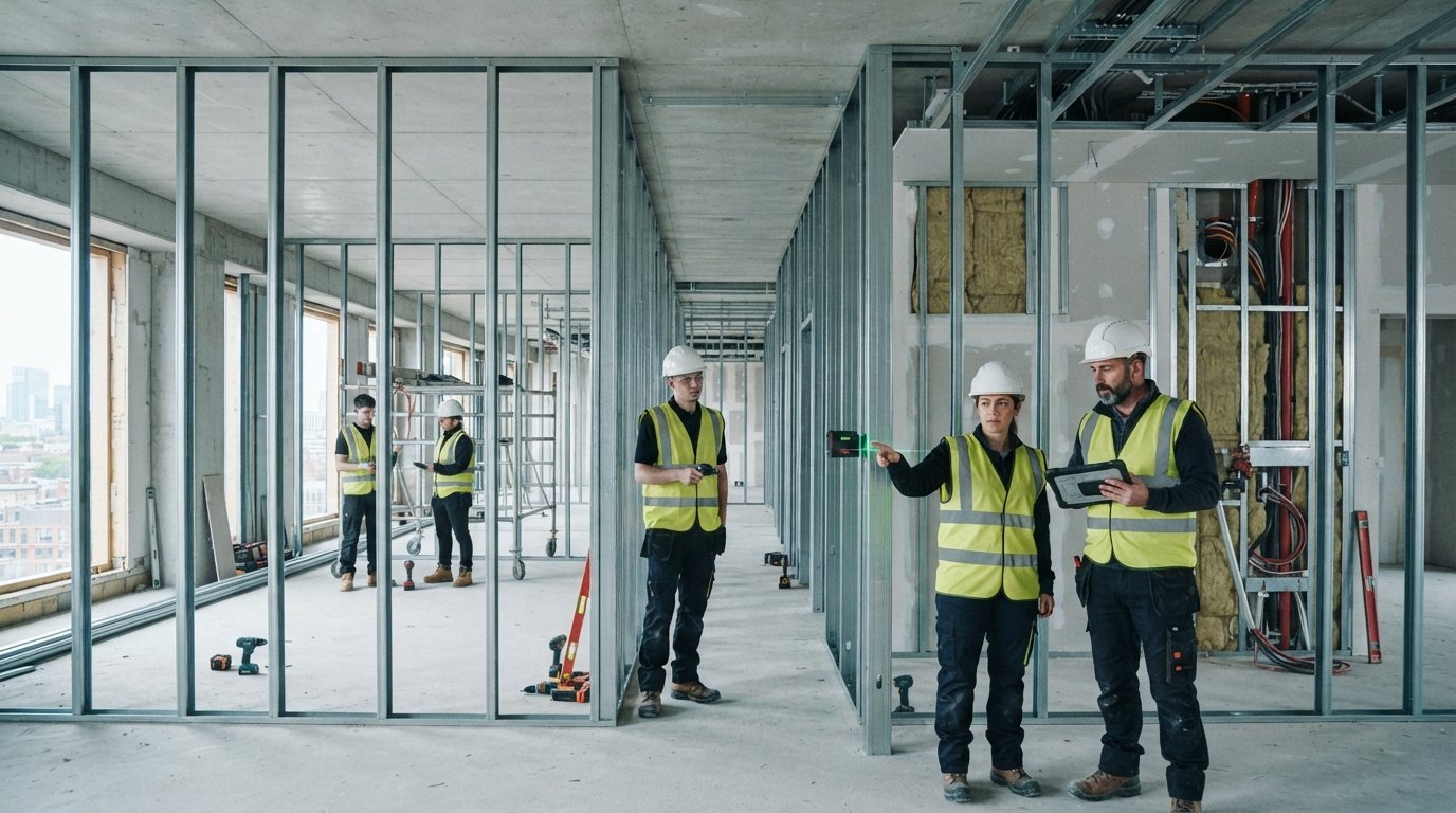 Commercial Drylining: Technical Specifications, Systems, and Site Installation Standards
