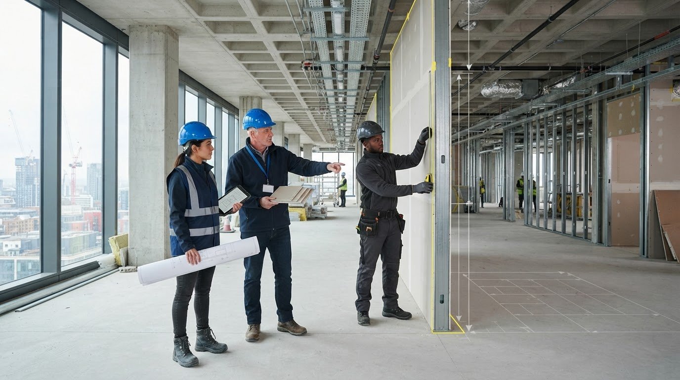 Commercial drylining cost per m² UK 2026: how to assess a project rate